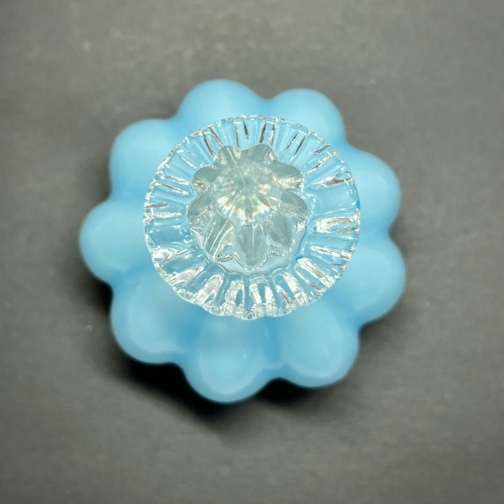 1943 Fenton Cologne Bottle & Stopper,
Blue Overlay - Picture 9 of 10